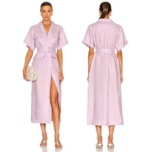 BRAND NEW Matthew Bruch Safari Midi dress in lavender large
